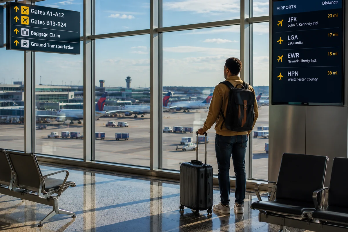 Air traveler assured that the right connection airport was chosen.