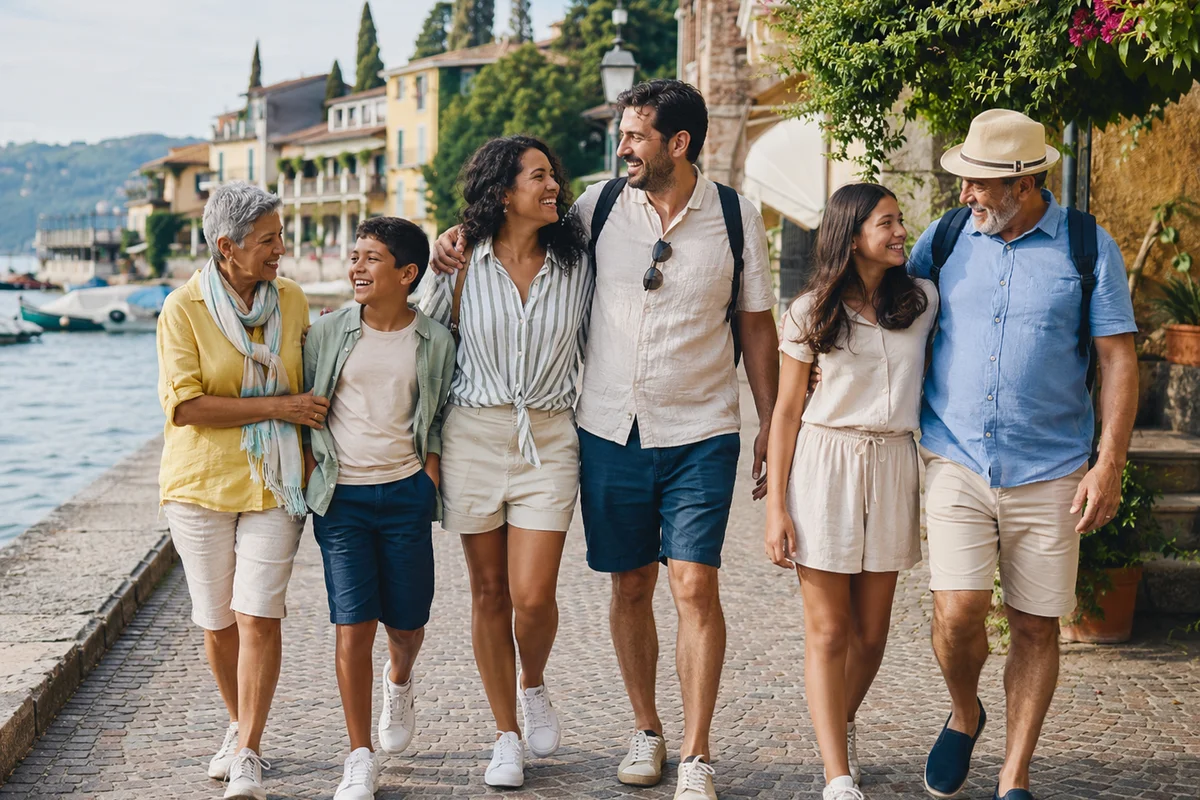 Multigenerational family enjoying a group vacation together